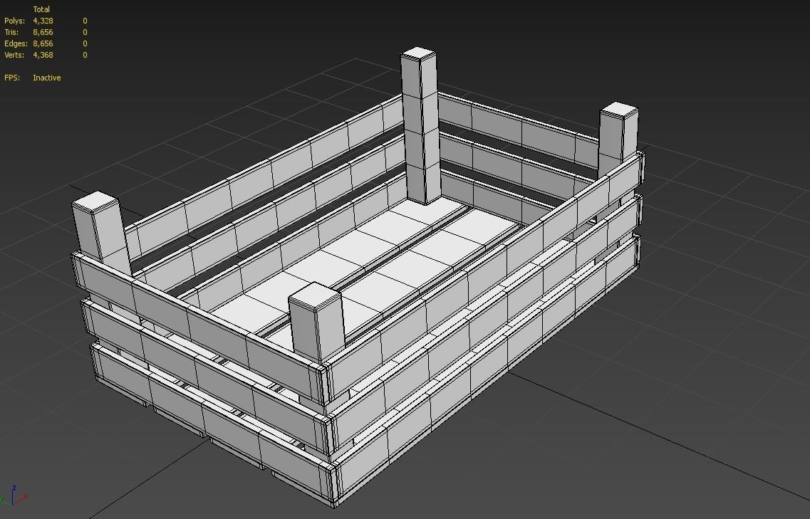 Wooden Crate M13 Low-poly 3D model_2