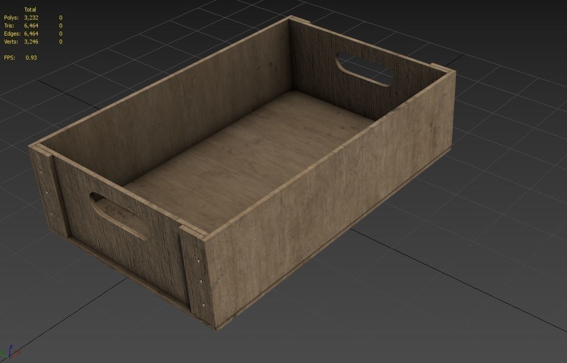 Wooden Crate M12 Low-poly 3D model_6