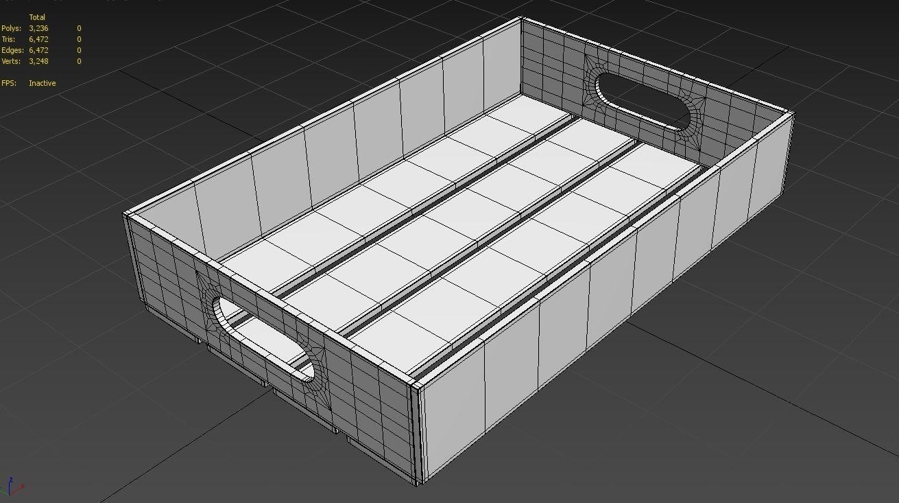 Wooden Crate M11 Low-poly 3D model_2