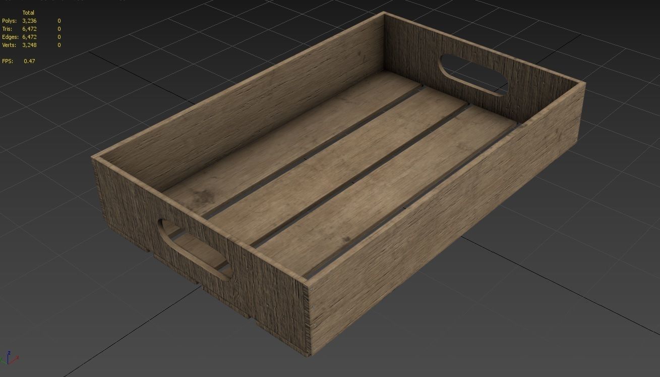 Wooden Crate M11 Low-poly 3D model_6