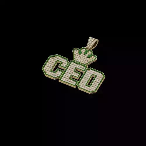 CEO Name Diamond Pendant 3D Model