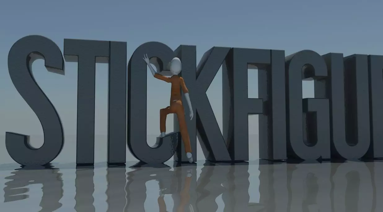 Rigged Stick Figure Free low-poly 3D model_0