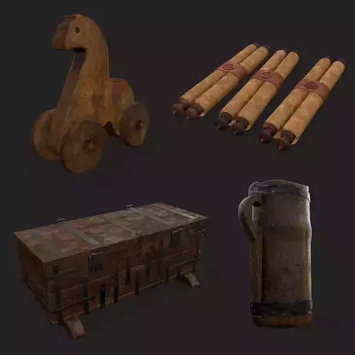 Medieval Props Mix Twelve  3D Model Collection