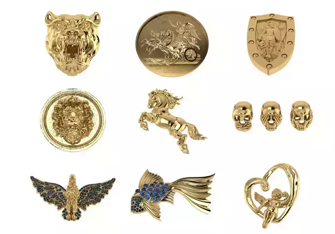 bear lion fish horse skull eagle and epic sculptures 9 models