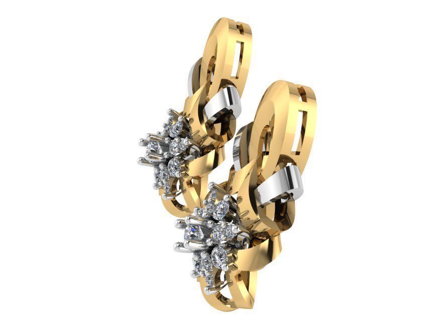 Twisted Earring Ring Set 2425 3D print model_8