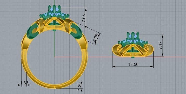 Twisted Earring Ring Set 2425 3D print model_1