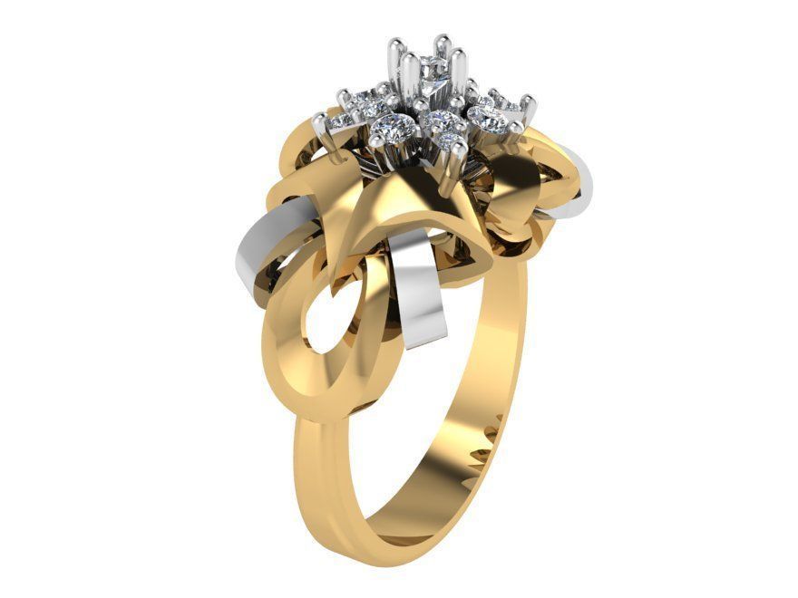 Twisted Earring Ring Set 2425 3D print model_4