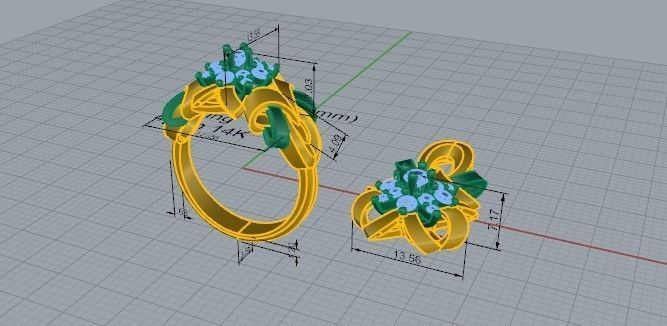 Twisted Earring Ring Set 2425 3D print model_11