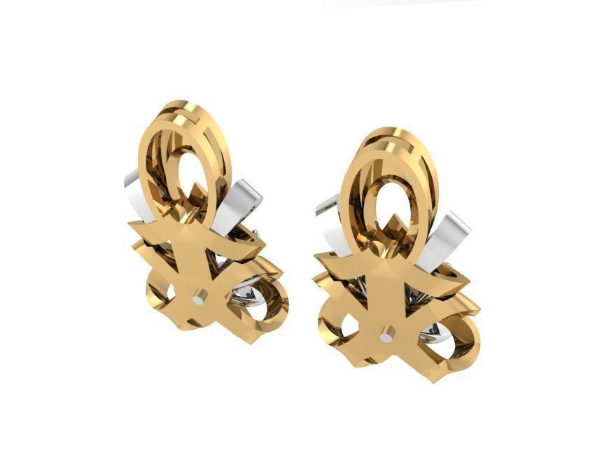 Twisted Earring Ring Set 2425 3D print model_9