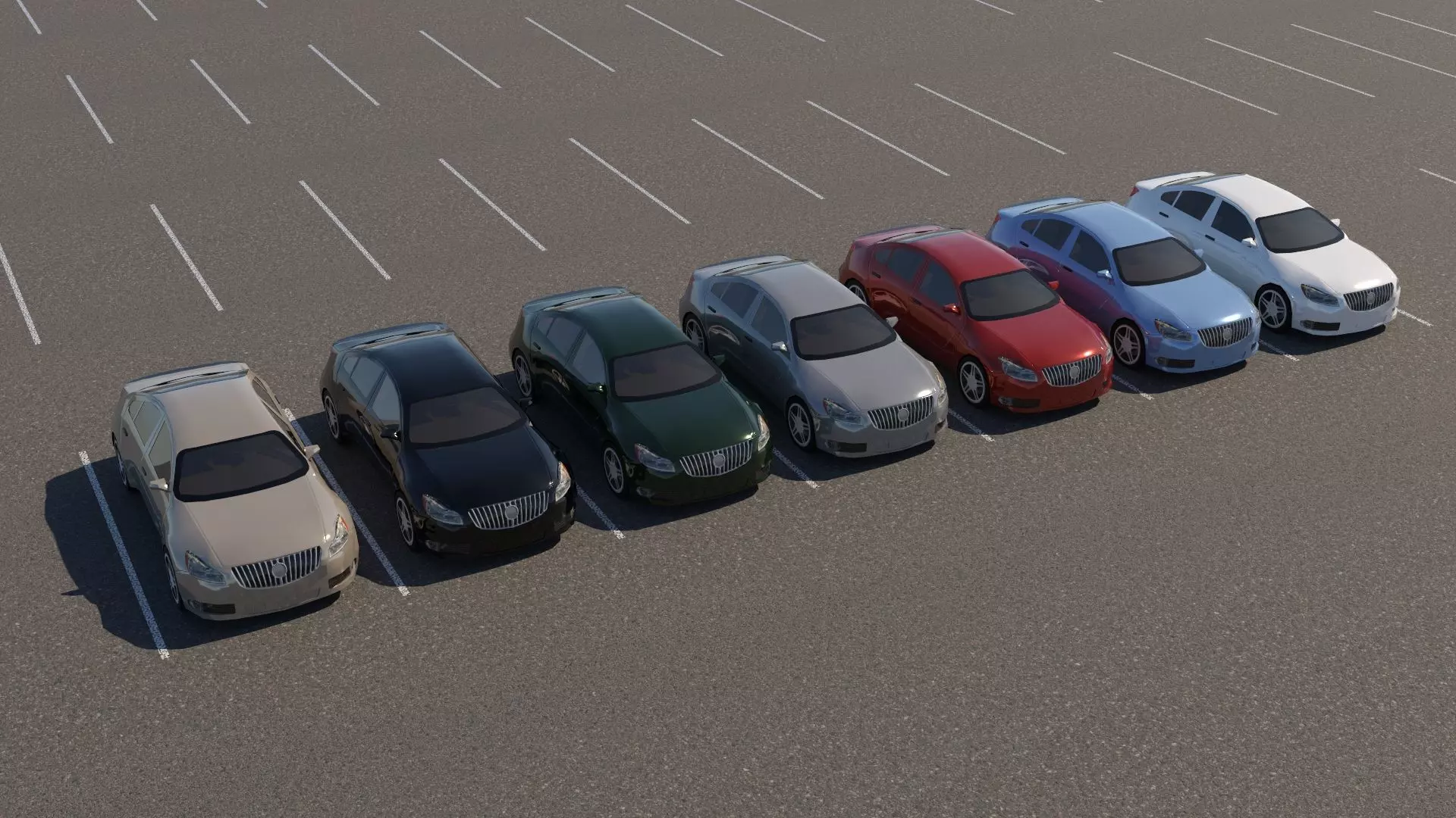 R3DP Low-Poly PBR American Cars - Buick Regal Low-poly 3D model_0