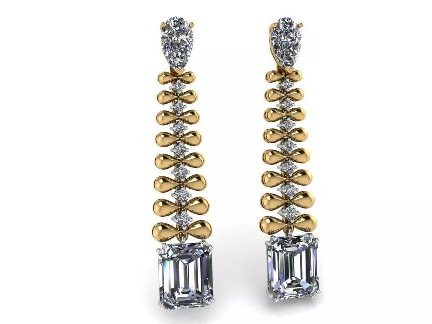 Emerald Shoulder Dust Earring 2430 3D print model