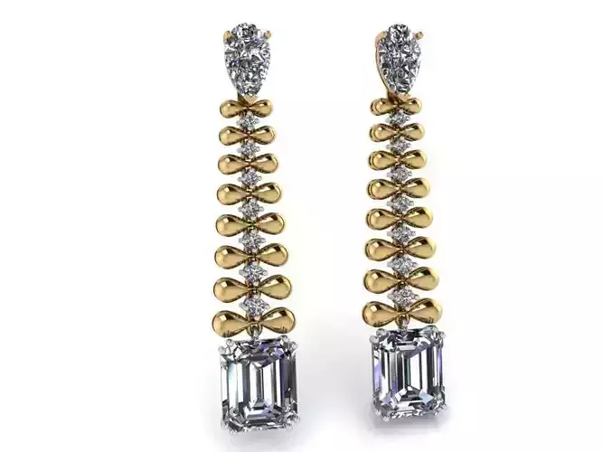 Emerald Shoulder Dust Earring 2430 3D print model