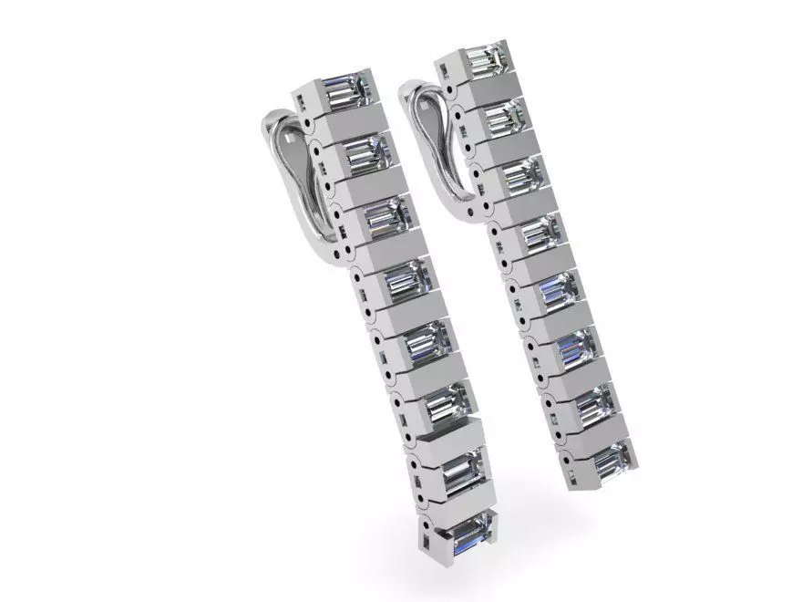 Baguette Clip On Earring 2431 3D print model