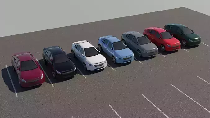 R3DP American Cars Low-Poly PBR - Chevy Cruz