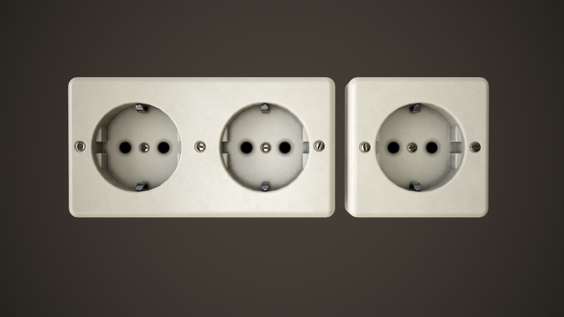 Switches and sockets Low-poly 3D model_7
