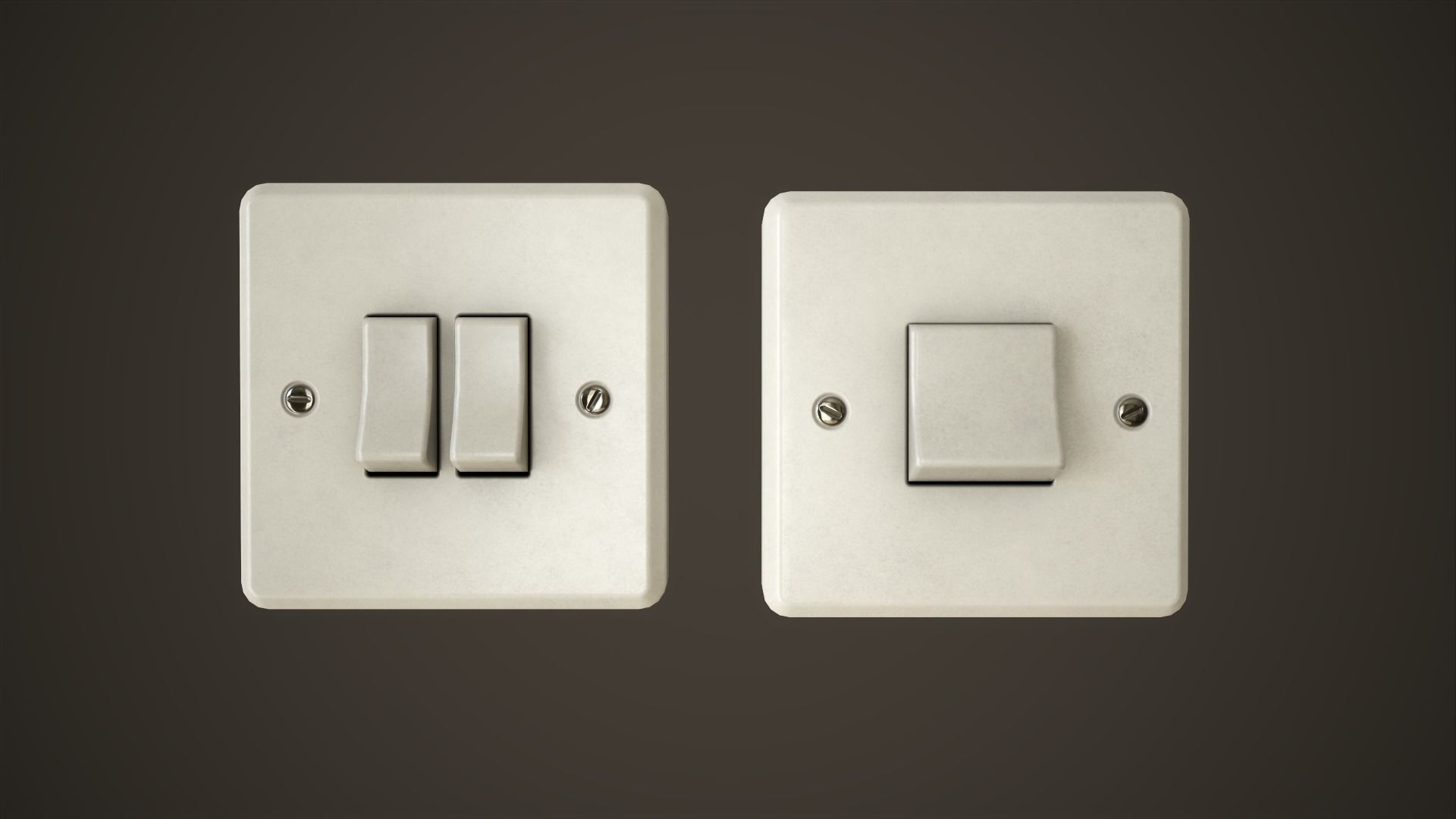 Switches and sockets Low-poly 3D model_9