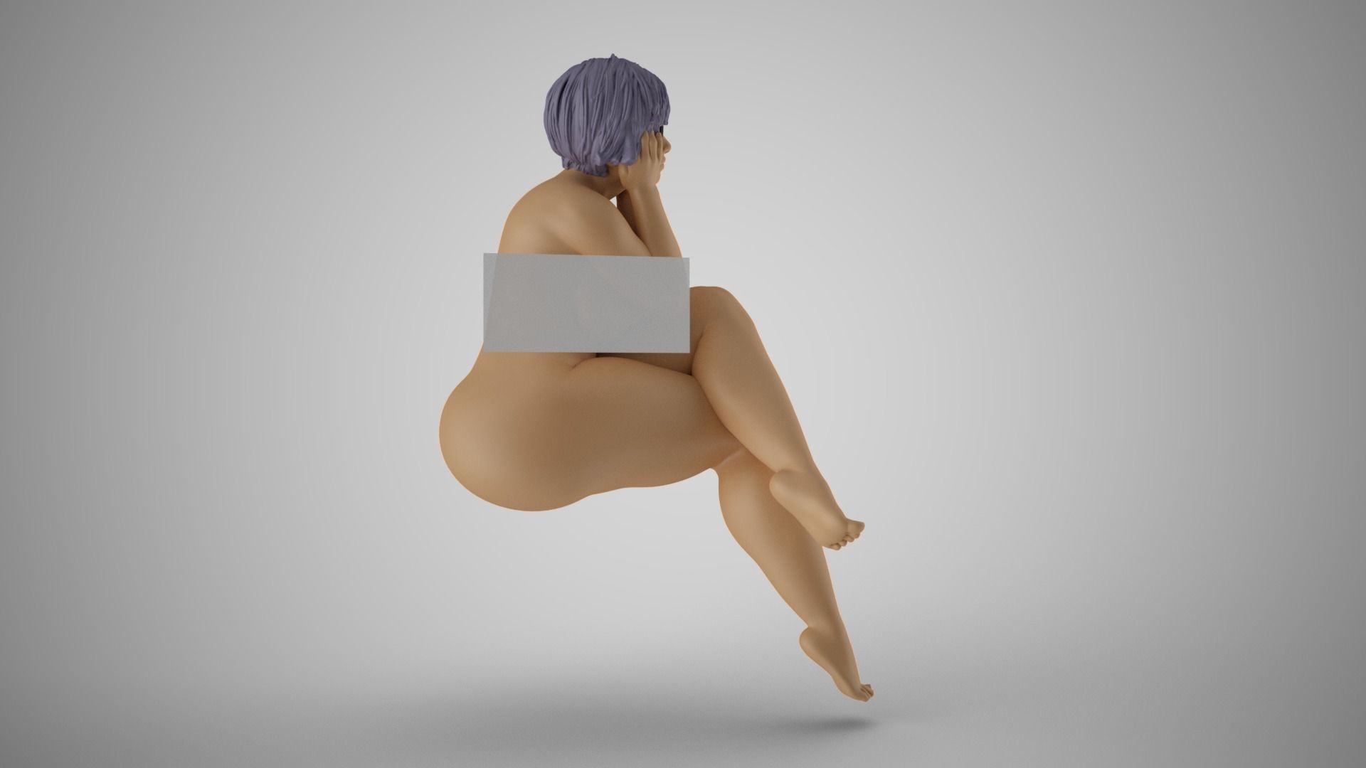 Woman with Hands on Face 3D print model_5