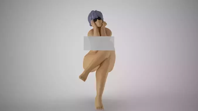 Woman with Hands on Face 3D print model