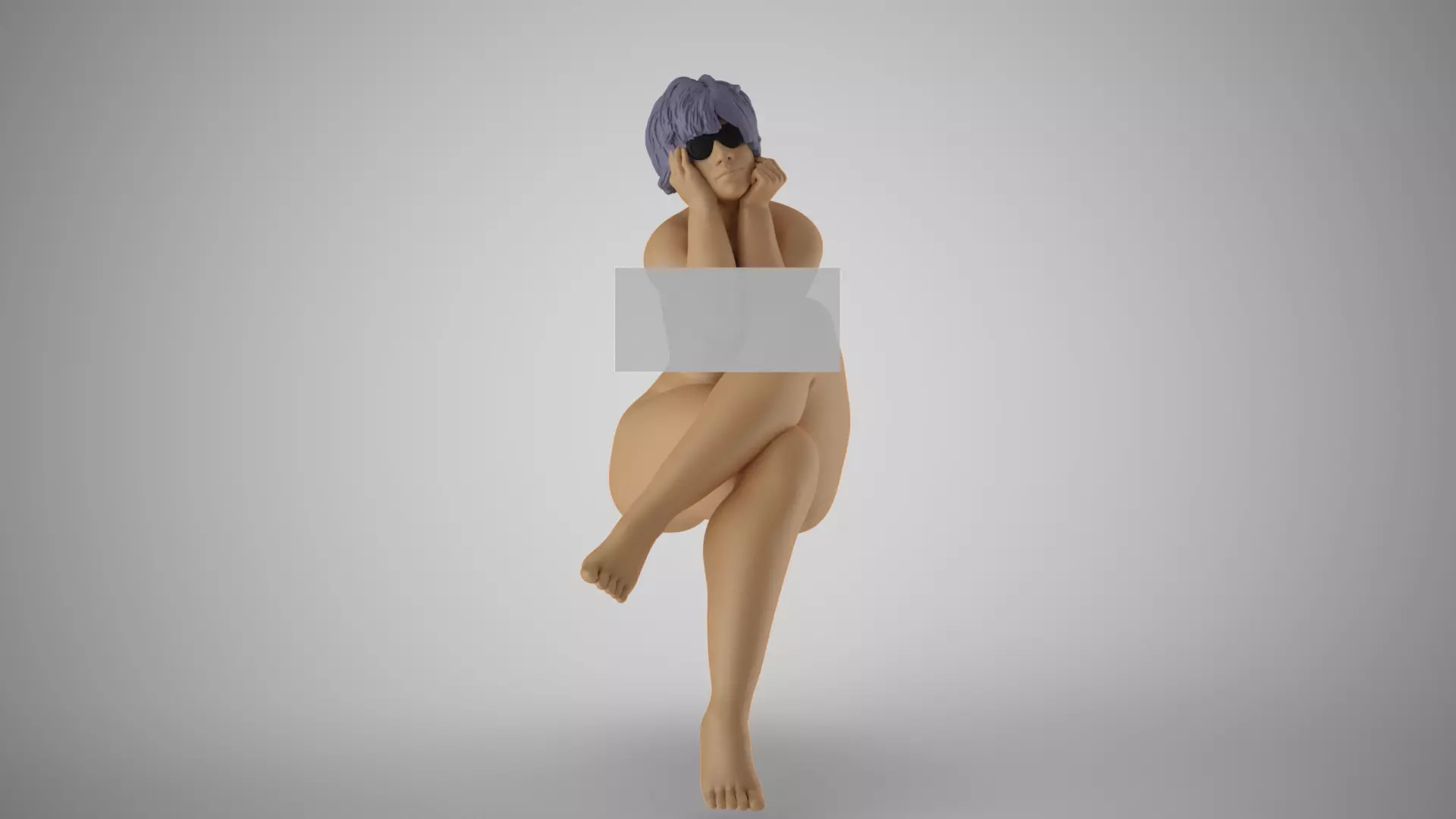 Woman with Hands on Face 3D print model_0