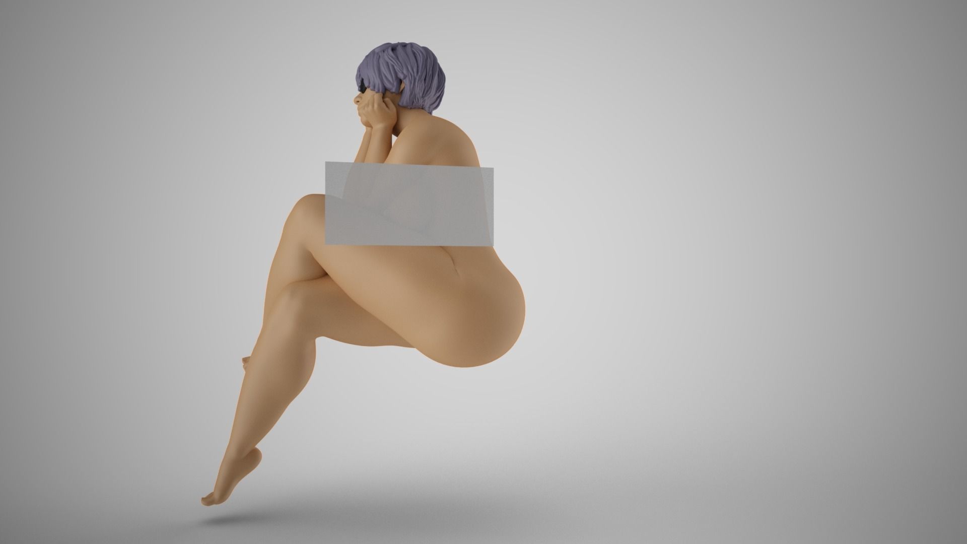 Woman with Hands on Face 3D print model_9