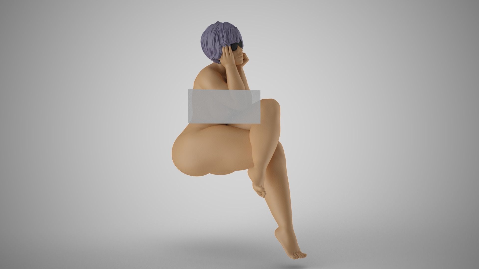 Woman with Hands on Face 3D print model_4