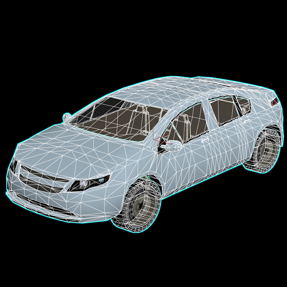 R3DP Low-Poly PBR American Cars - Chevy Volt EV Low-poly 3D model_2