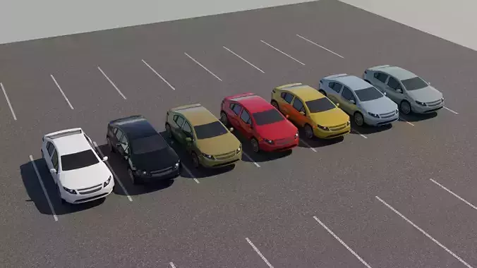 R3DP Low-Poly PBR American Cars - Chevy Volt EV