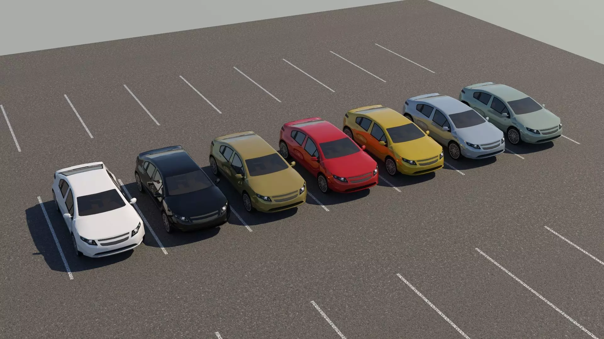 R3DP Low-Poly PBR American Cars - Chevy Volt EV Low-poly 3D model_0