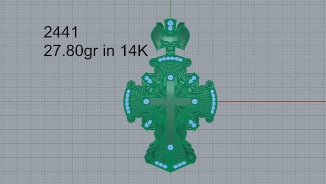 Cross Pendant 2441 3D print model_4