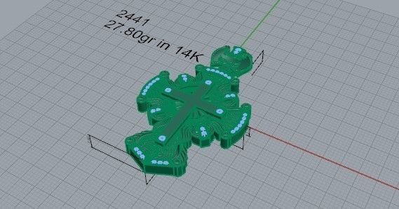 Cross Pendant 2441 3D print model_5
