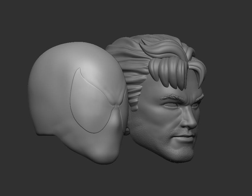 Black Spiderman - Headsculpt for Action Figures 3D print model 3D print model_1