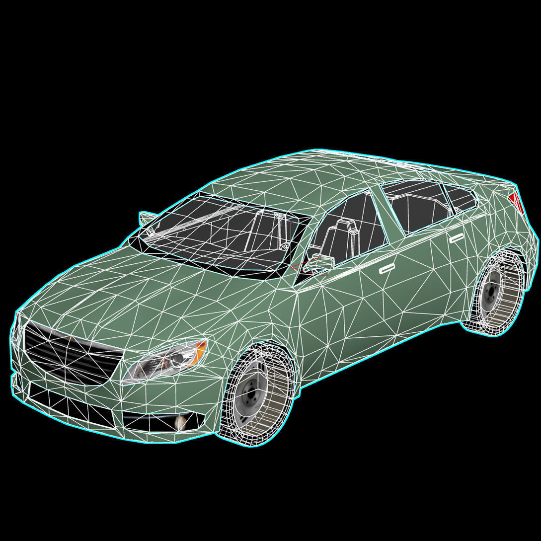 R3DP Low-Poly PBR American Cars - Chrysler c200 Low-poly 3D model_1