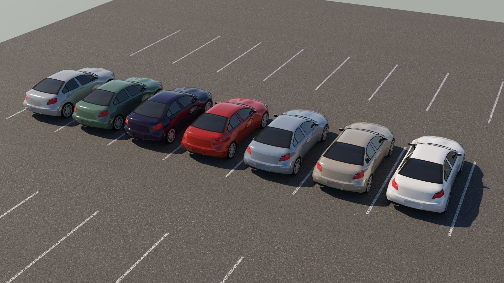 R3DP Low-Poly PBR American Cars - Chrysler c200 Low-poly 3D model_2