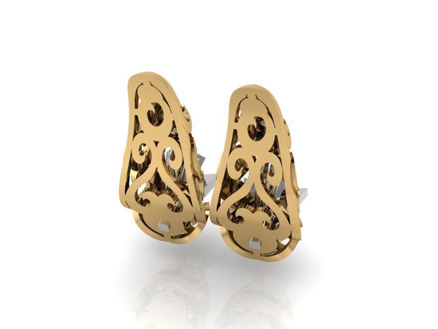 Peg Setting Engraving Earring Ring Set 2448 3D print model_6