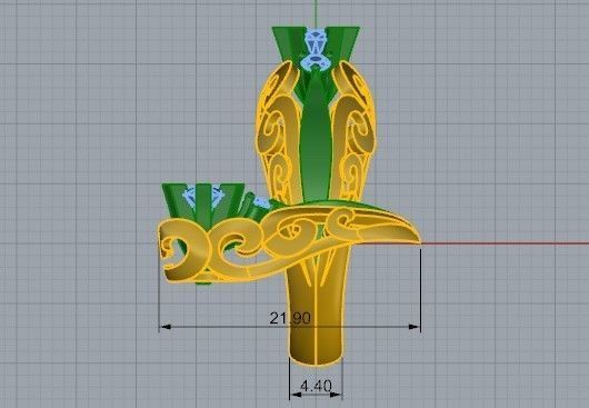 Peg Setting Engraving Earring Ring Set 2448 3D print model_10