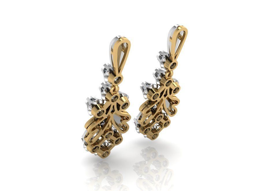 Flower Ring Chandelier Earring Set 2449 3D print model_10