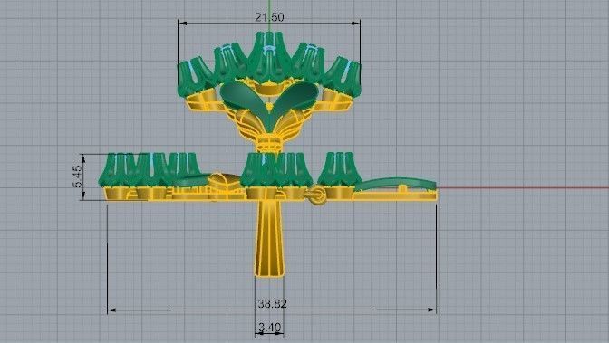 Flower Ring Chandelier Earring Set 2449 3D print model_11