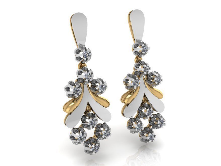 Flower Ring Chandelier Earring Set 2449 3D print model_8