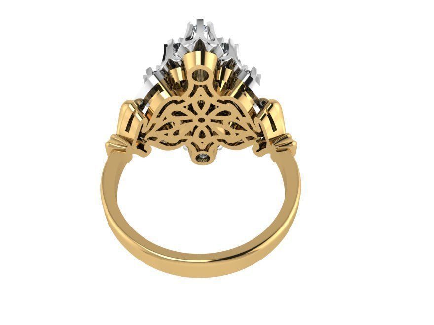 Flower Ring Chandelier Earring Set 2449 3D print model_7