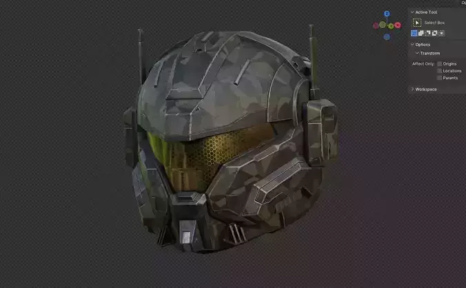 Sci-Fi Helmet 3D model