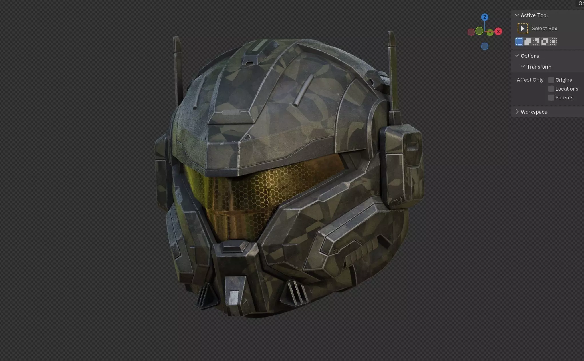 Sci-Fi Helmet 3D model Low-poly 3D model_0