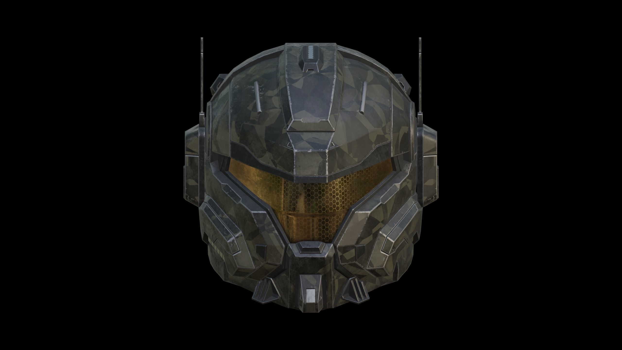 Sci-Fi Helmet 3D model Low-poly 3D model_3