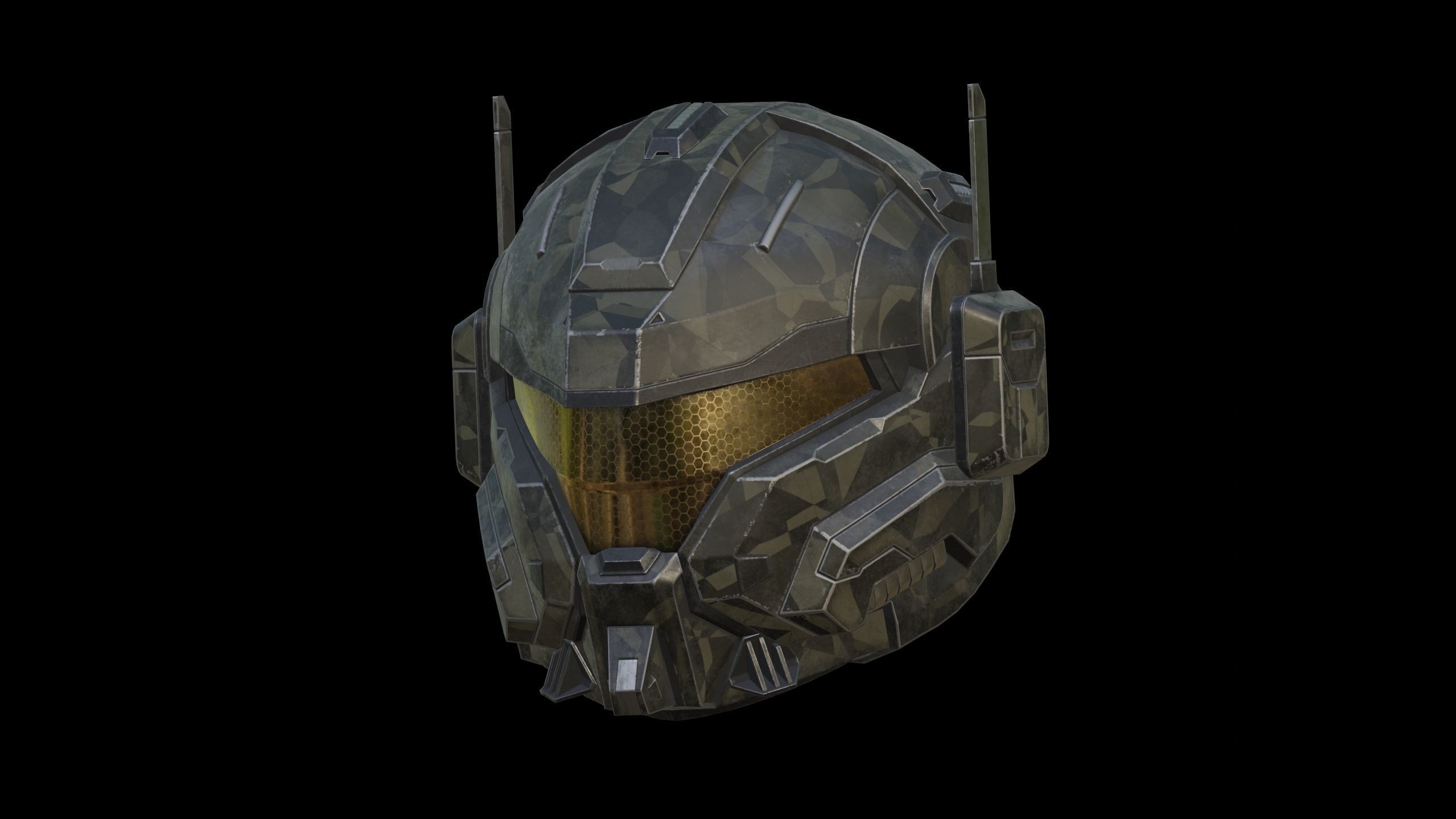 Sci-Fi Helmet 3D model Low-poly 3D model_6