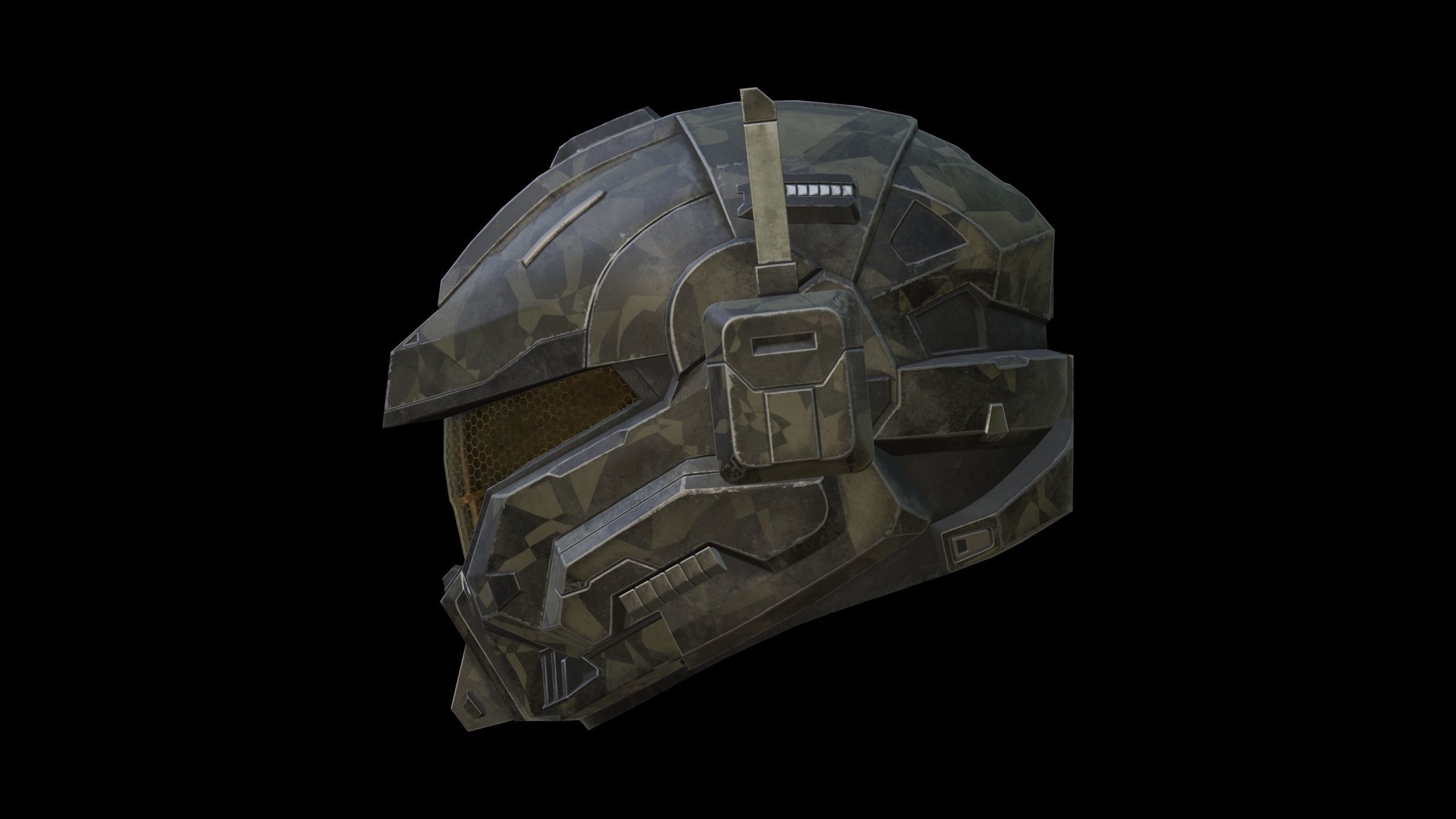 Sci-Fi Helmet 3D model Low-poly 3D model_4