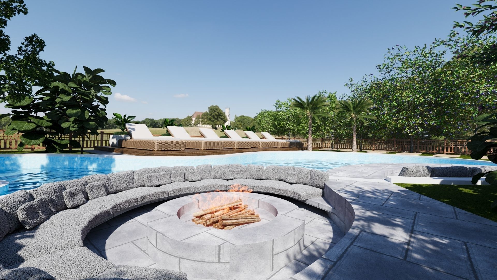 Poolside Sanctuary garden 3d model 3D model_3