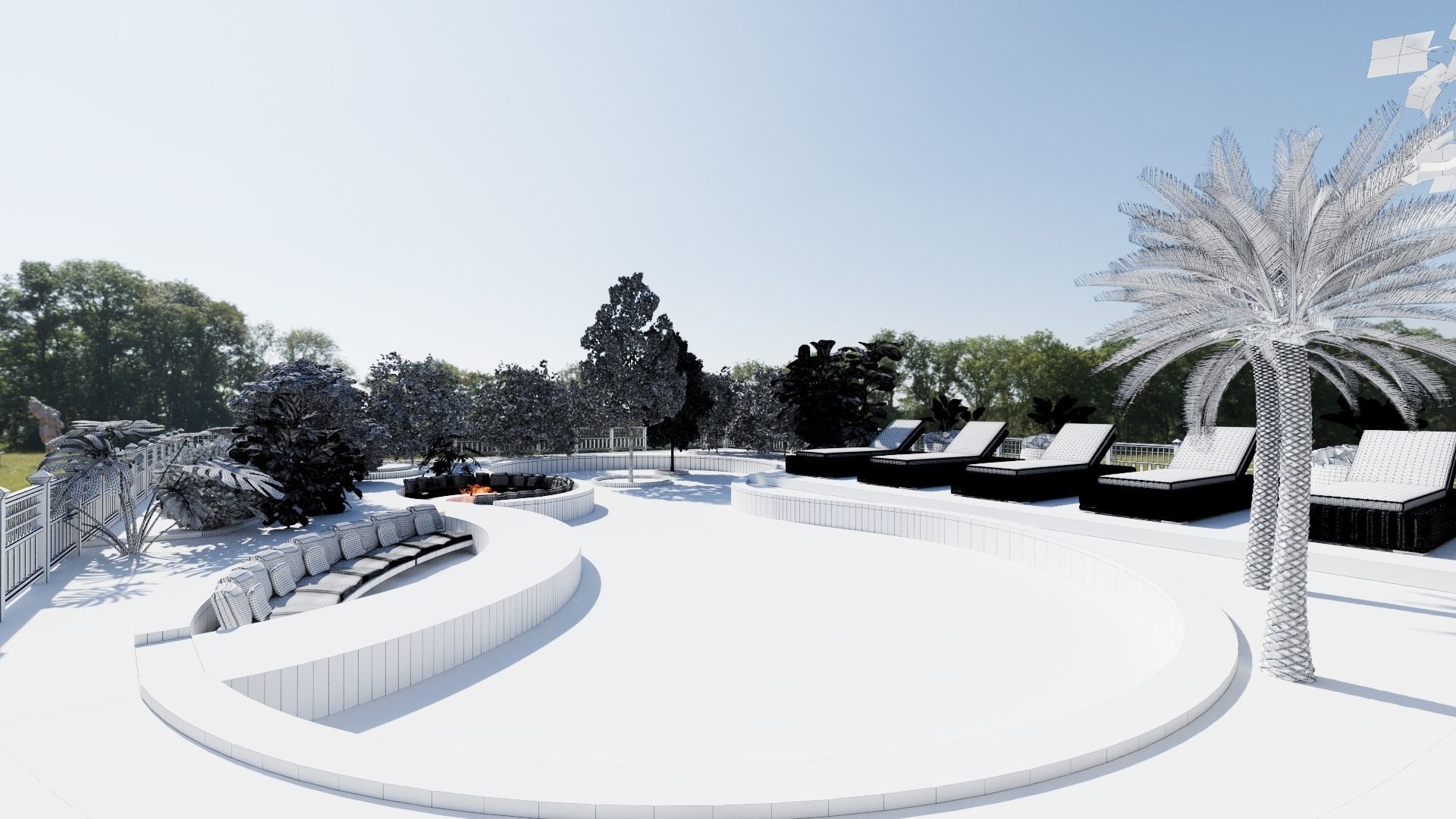 Poolside Sanctuary garden 3d model 3D model_5