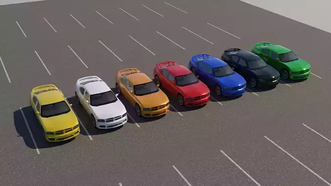 R3DP Low-Poly PBR American Cars - Dodge Charger Low-poly 3D model