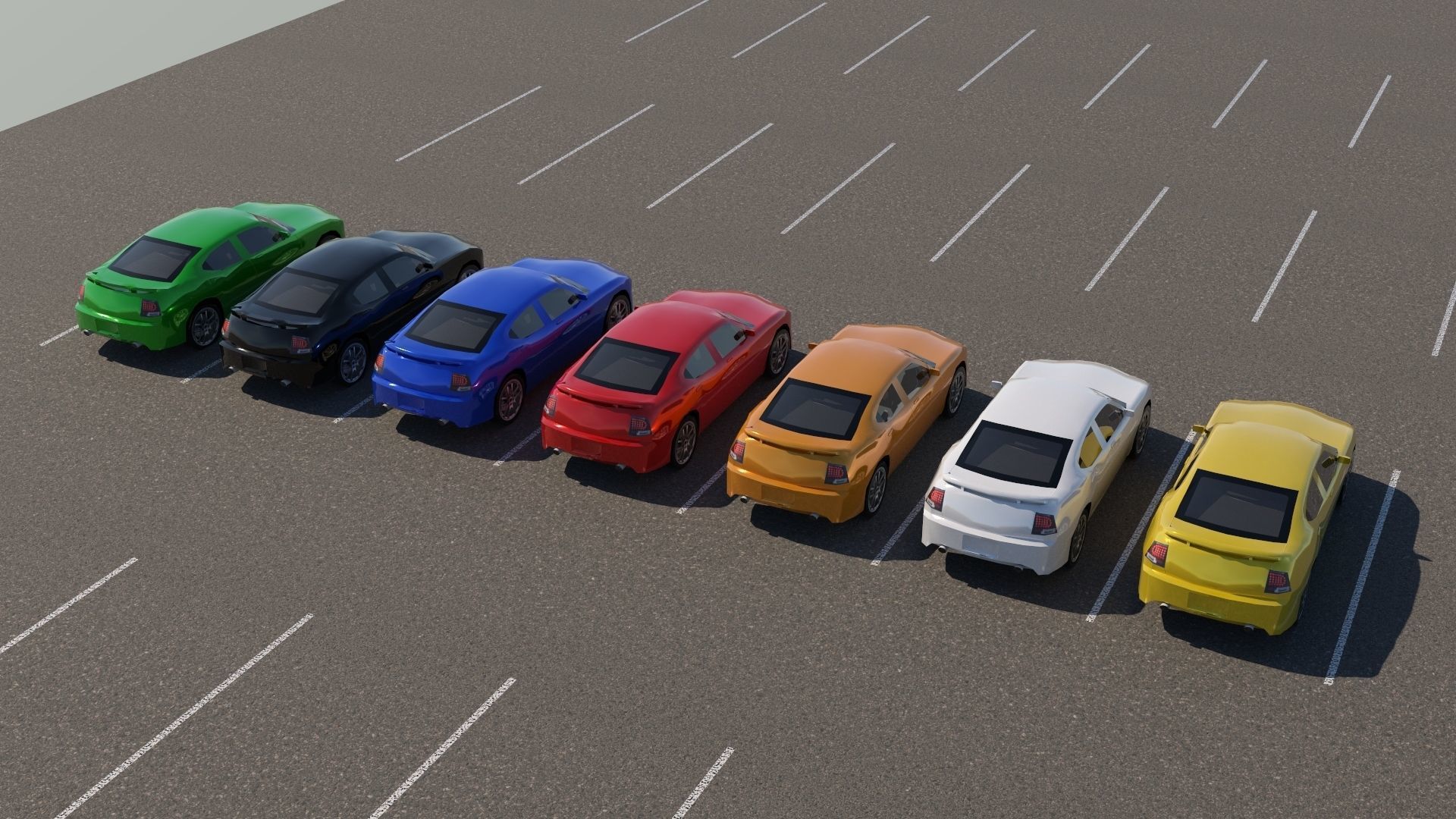 R3DP Low-Poly PBR American Cars - Dodge Charger Low-poly 3D model_1