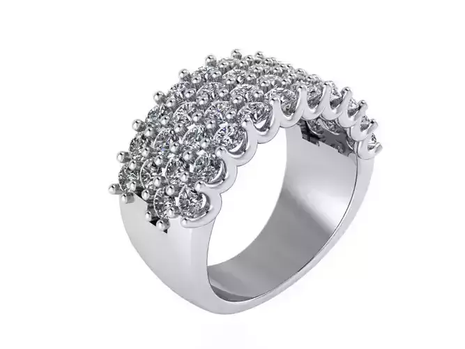 4 Row Diamond Band Ring 2452
