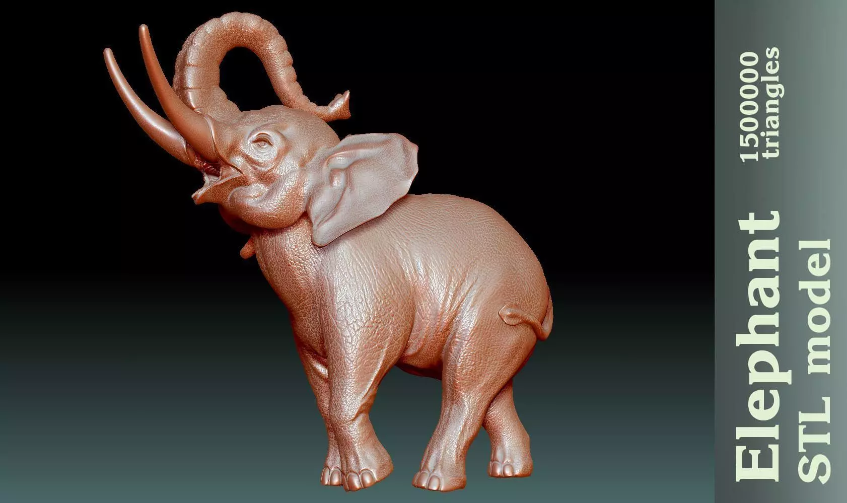 Elephant stl 3D print model_0